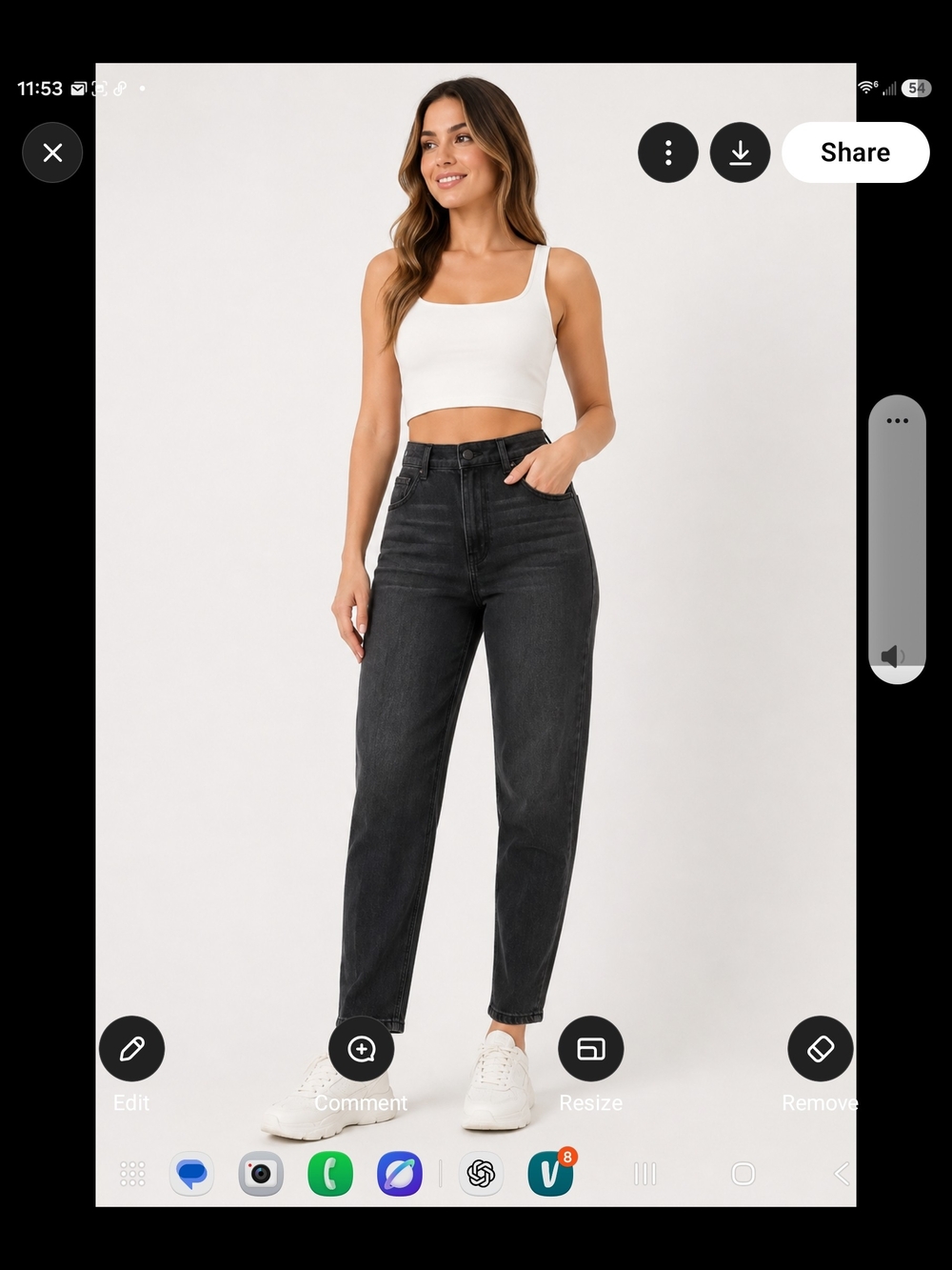 HALARA High-Rise Straight Leg Jeans in Washed Black Saze XL
